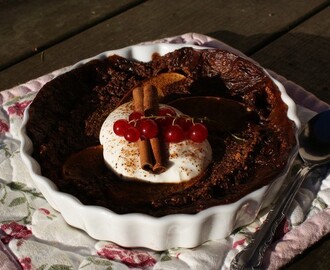 Ungsbakad vegan gröt med choklad, äpple & kanel!