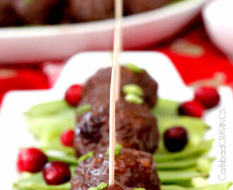 Sweet and Spicy Cranberry Meatballs (Slow Cooker)