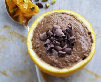 Chokladmousse med apelsinsallad