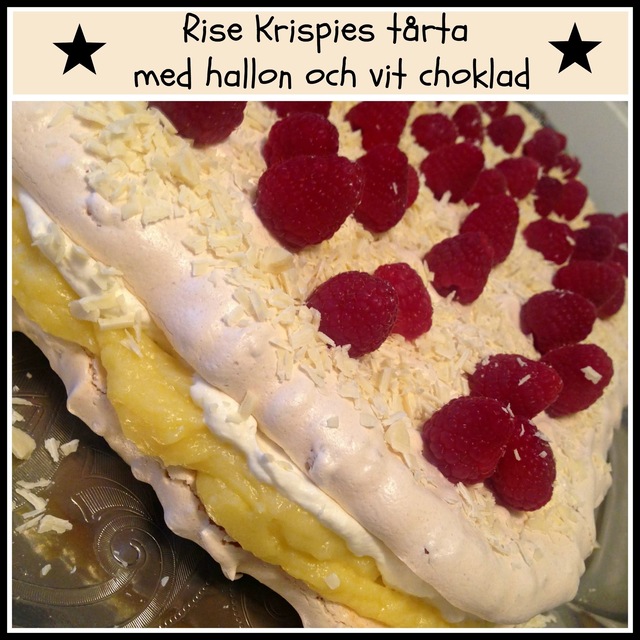 Rise Krispies tårta med hallon och vit choklad