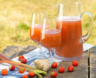 Rabarber- och jordgubbslemonad