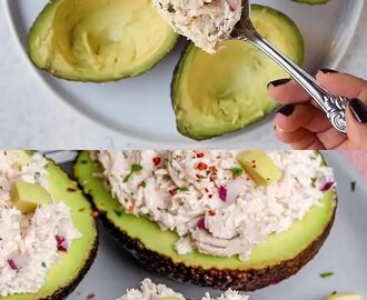 HEALTHY CHICKEN SALAD STUFFED AVOCADOS #joghurt #joghurtrezepte #rezepte | Low carb recipes, Recipes, Food