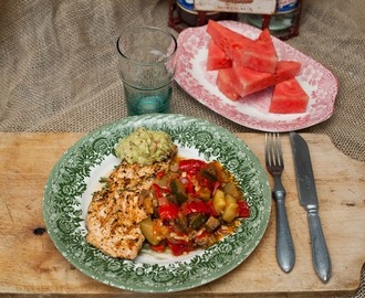 Kalkonschnitzel med ratatouille