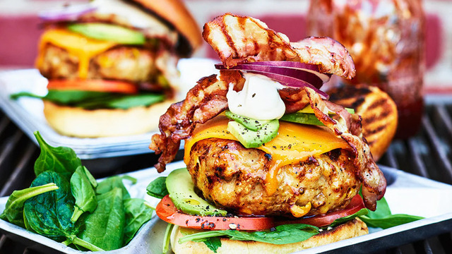 Fully loaded chickenburger