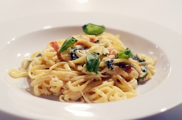 Veckans vegetariska: Krämig pasta med färskost