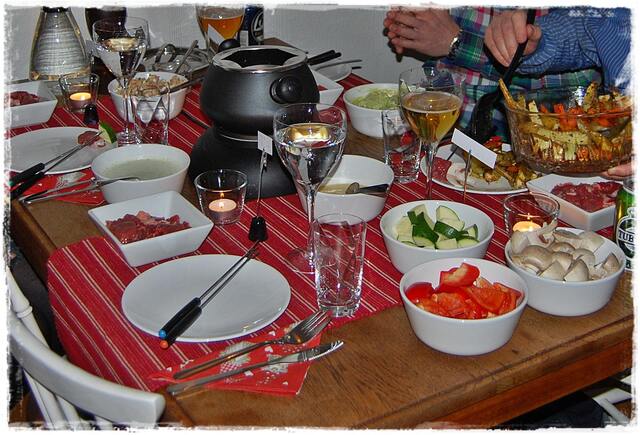 Fondue med fyra goda såser