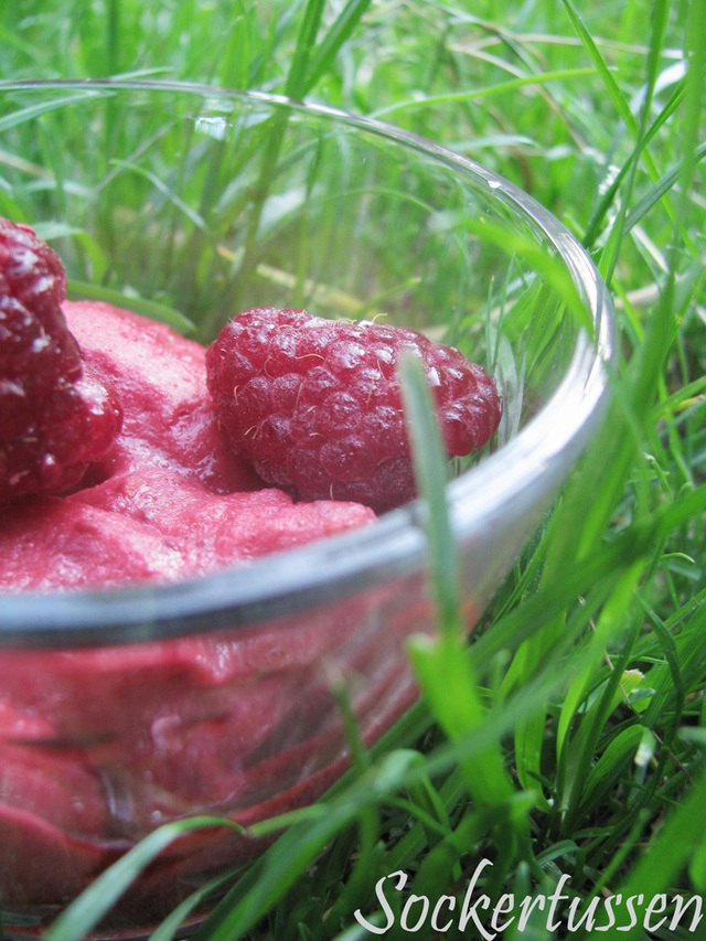 Sorbet - Granita med hallon och vitt te