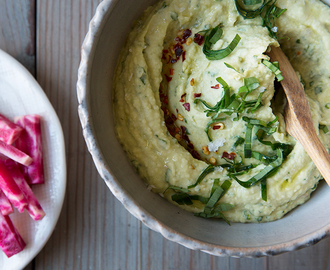 White bean dip with ramps and chili