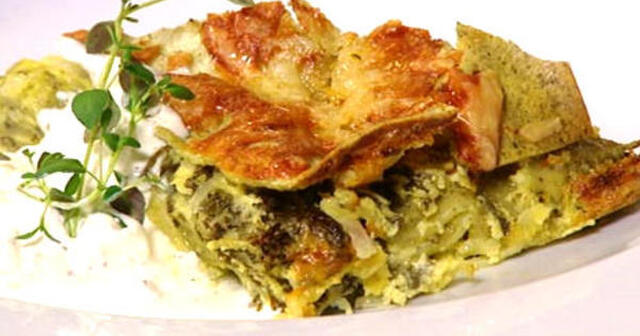 Vegetarisk lasagne med grönkål och majrova