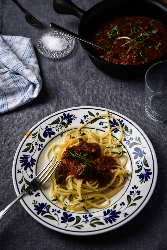 Linguine bolognese-högrevsbolognese