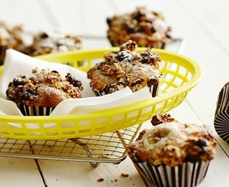 Banan- och chokladmuffins med havrecrumble