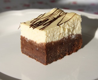 Cheesecake på browniebotten!