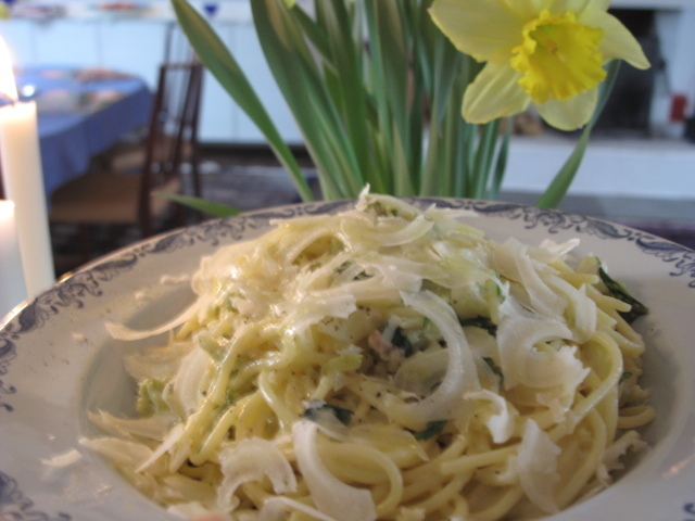 Spaghetti al limone & basilico