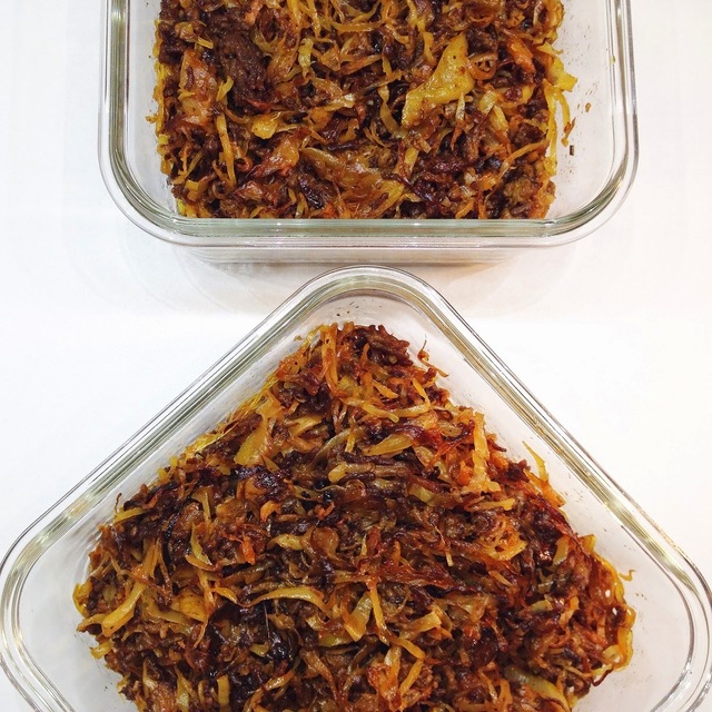 Caramelized cabbage & ground beef / Karameliserad vitkål & köttfärs