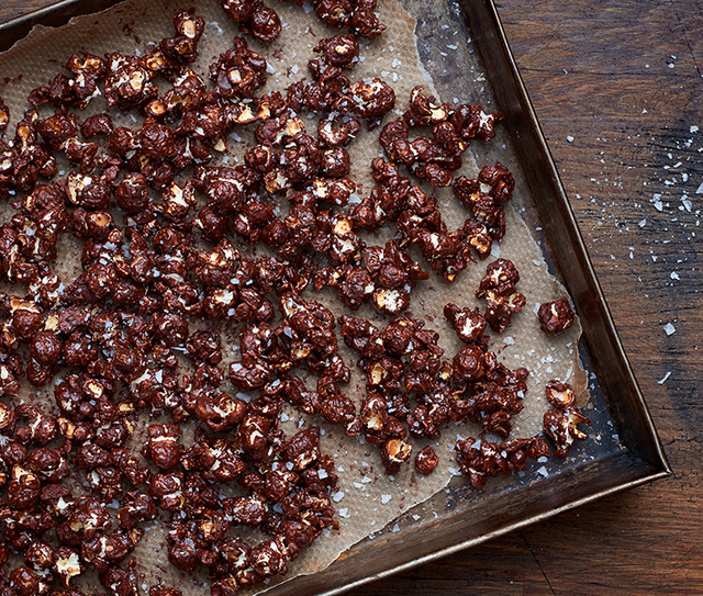 Chokladpopcorn med flingsalt