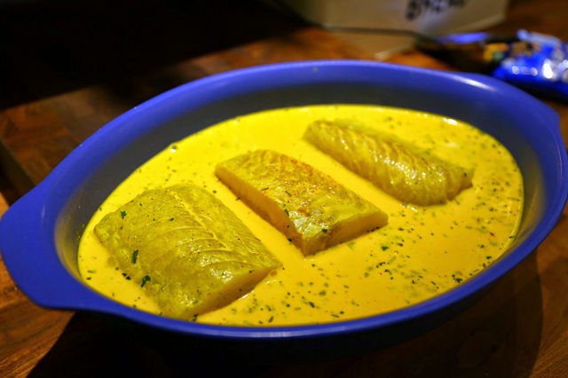 Recept Torskrygg i fantastisk sås! Yellow fish! Heja Sverige!