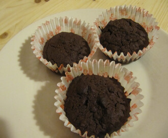 Glutenfria, äggfria och majsfria chokladmuffins