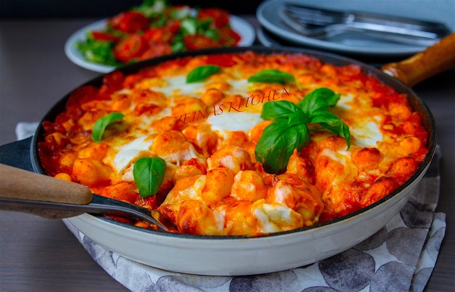 Gnocchi alla sorrentina- Gratäng med gnocchi, tomatsås och ost