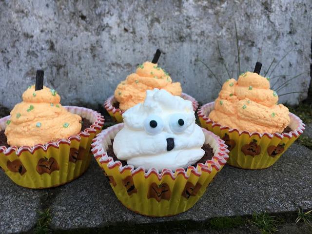 Kladdkaksmuffins á la Halloween