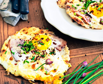 Croque madame-pizzor