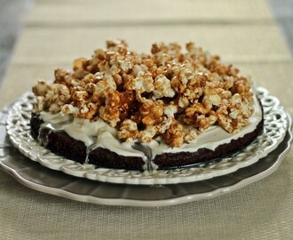 Salty Caramel Popcorn Cake