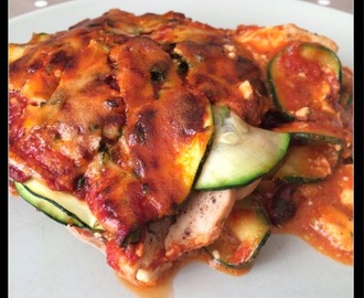 Squash- och kycklinglasagne med bacon