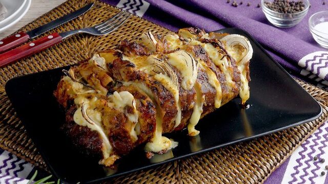 Juicy Stuffed Pork Roast & Rosemary Potatoes Leave Nothing To Be Desired