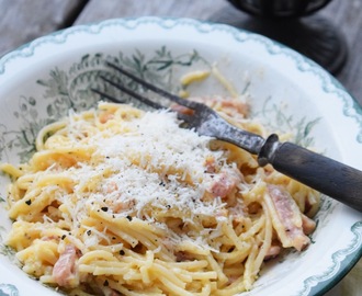 Carbonara på julskinka