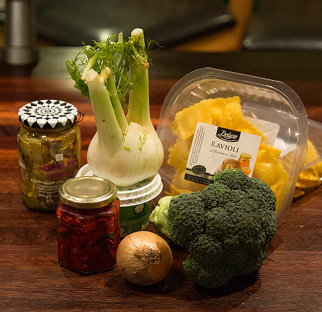 Ravioli med fänkål och broccoli