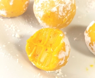 Saffranstryfflar med vit choklad och apelsin