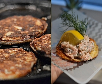 Kesoplättar med rökt laxröra och Kyckling cordon bleu