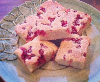 Mjuk kaka med rödavinbär