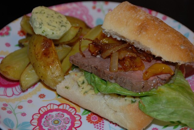 Steak sandwich med chilismör