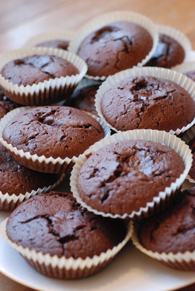 Chokladmuffins med nutellafyllning