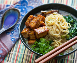 Miso & Shiitake Ramen with Hoisin-Glazed Tofu