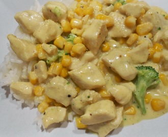 Currykyckling med grönsaker & ris