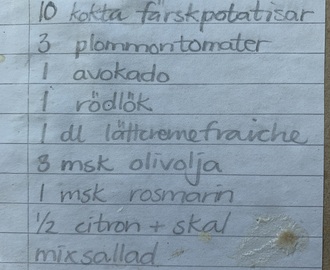 Potatissallad med grönsallad