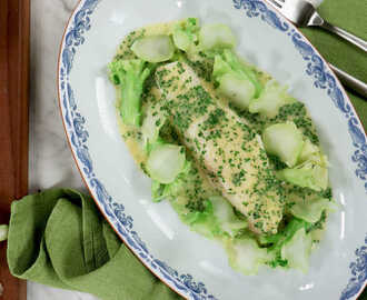 Varmrätt till nyår - Hälleflundra med broccoli och smörsås