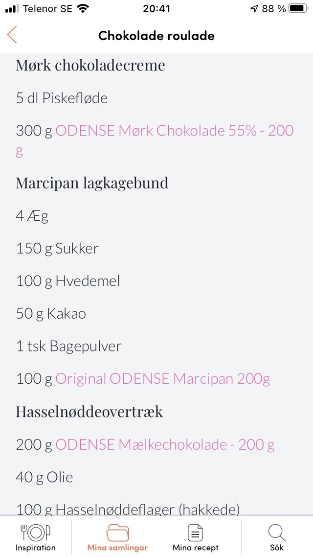 Chokladrulltårta m mandelmassa