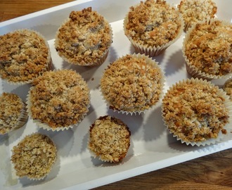 Rabarbermuffins med crumble