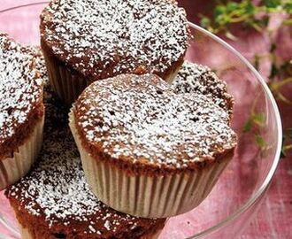 Chokladmuffins med mjuk nougat