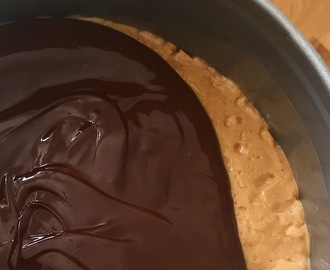 Nyttigare Snickerskaka /Jordnöts och chokladtårta