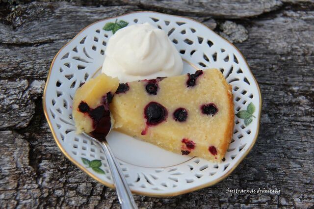 Citron/blåbärs kladdkaka