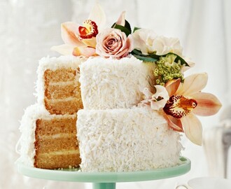 Two-tier coconut milk layer cake