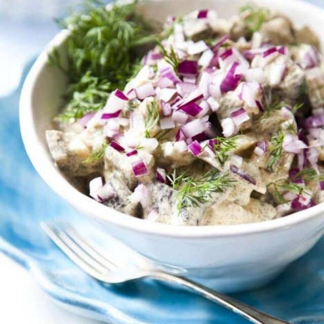 Vegansk senapssill med aubergine