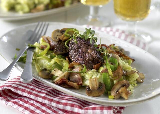 Skomakarlåda och potatismos med broccoli