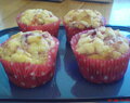 Jordgubbs- och cheesecake muffins