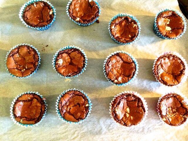 Glutenfria chokladmuffins med vit choklad!