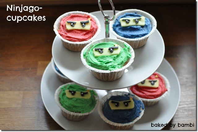 Ninjago-cupcakes – Halloncupcakes med vaniljfrosting