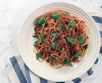 Vegansk pasta bolognese, Siri Barjes recept